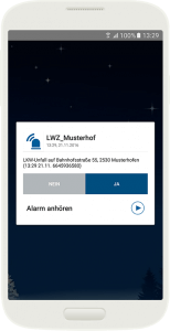Lockscreen Android blaulichtSMS App der blaulichtSMS die Zusatzalarmierung via Alarm App für Feuerwehr Rettung THW Bergwacht und Co