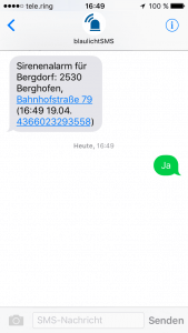 Fallback SMS iOS Zusatzalarmierung der blaulichtSMS die Zusatzalarmierung via Alarm App für Feuerwehr Rettung THW Bergwacht und Co