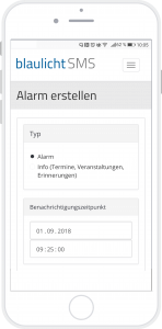 blaulichtSMS_App_Alarmierung Detailansicht Alarm erstellen Zusatzalarmierung der blaulichtSMS die Zusatzalarmierung via Alarm App für Feuerwehr Rettung THW Bergwacht und Co
