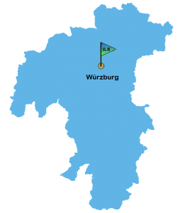 Standort INtegrierte Leitstelle Würzburg Karte der blaulichtSMS die Zusatzalarmierung via Alarm App für Feuerwehr Rettung THW Bergwacht und Co
