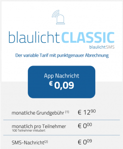 blaulichtsms classic Zusatzalarmierung Preise der blaulichtSMS die Zusatzalarmierung via Alarm App für Feuerwehr Rettung THW Bergwacht und Co