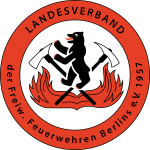 Landesverband der Freiwilligen Feuerwehren Berlin Logo Partner der blaulichtSMS die Zusatzalarmierung via Alarm App für Feuerwehr Rettung THW Bergwacht und Co
