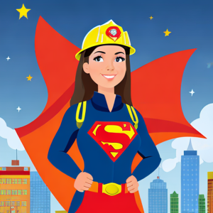Superheldin Feuerwehrfrau